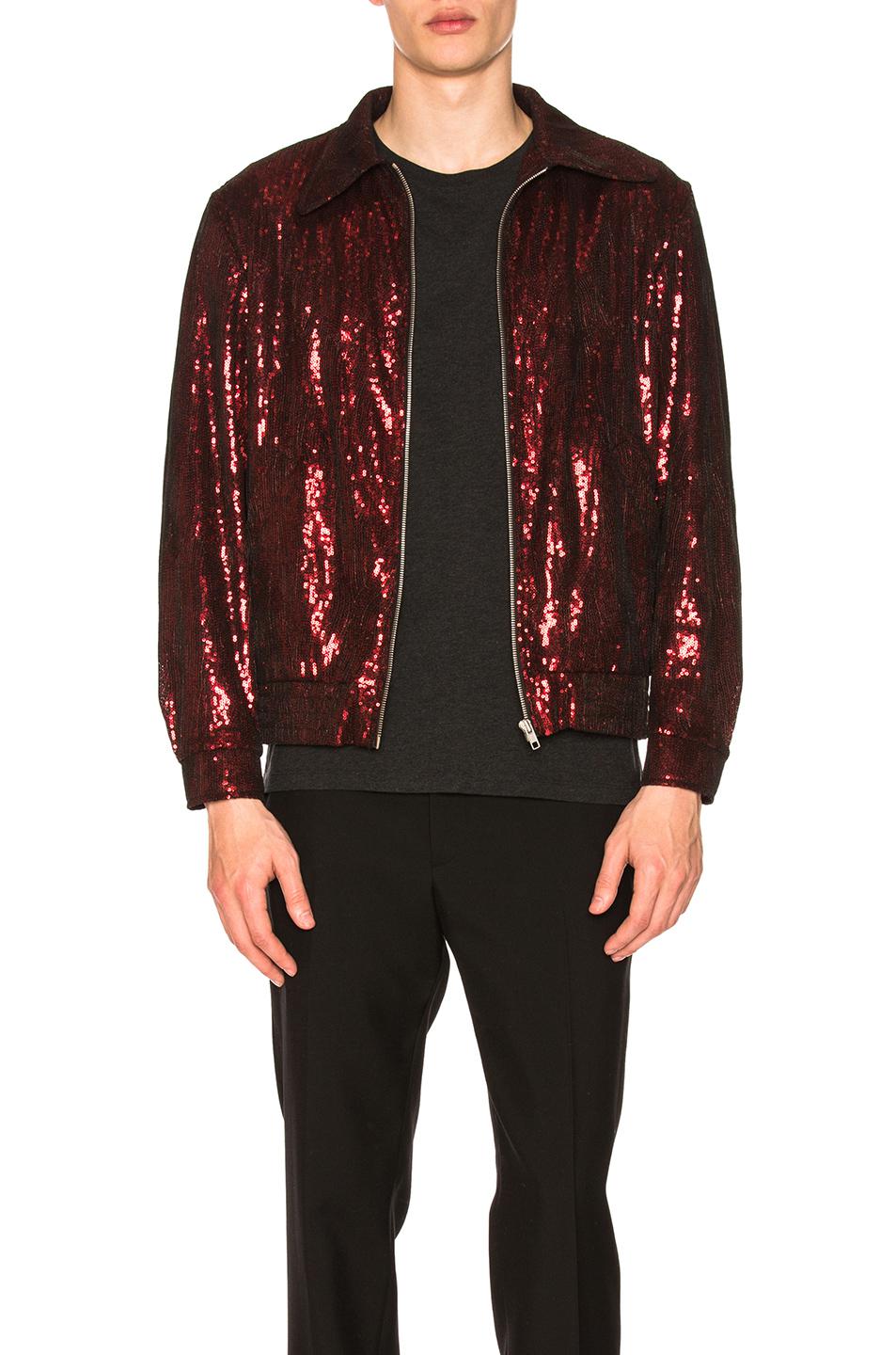 sequin jacket red