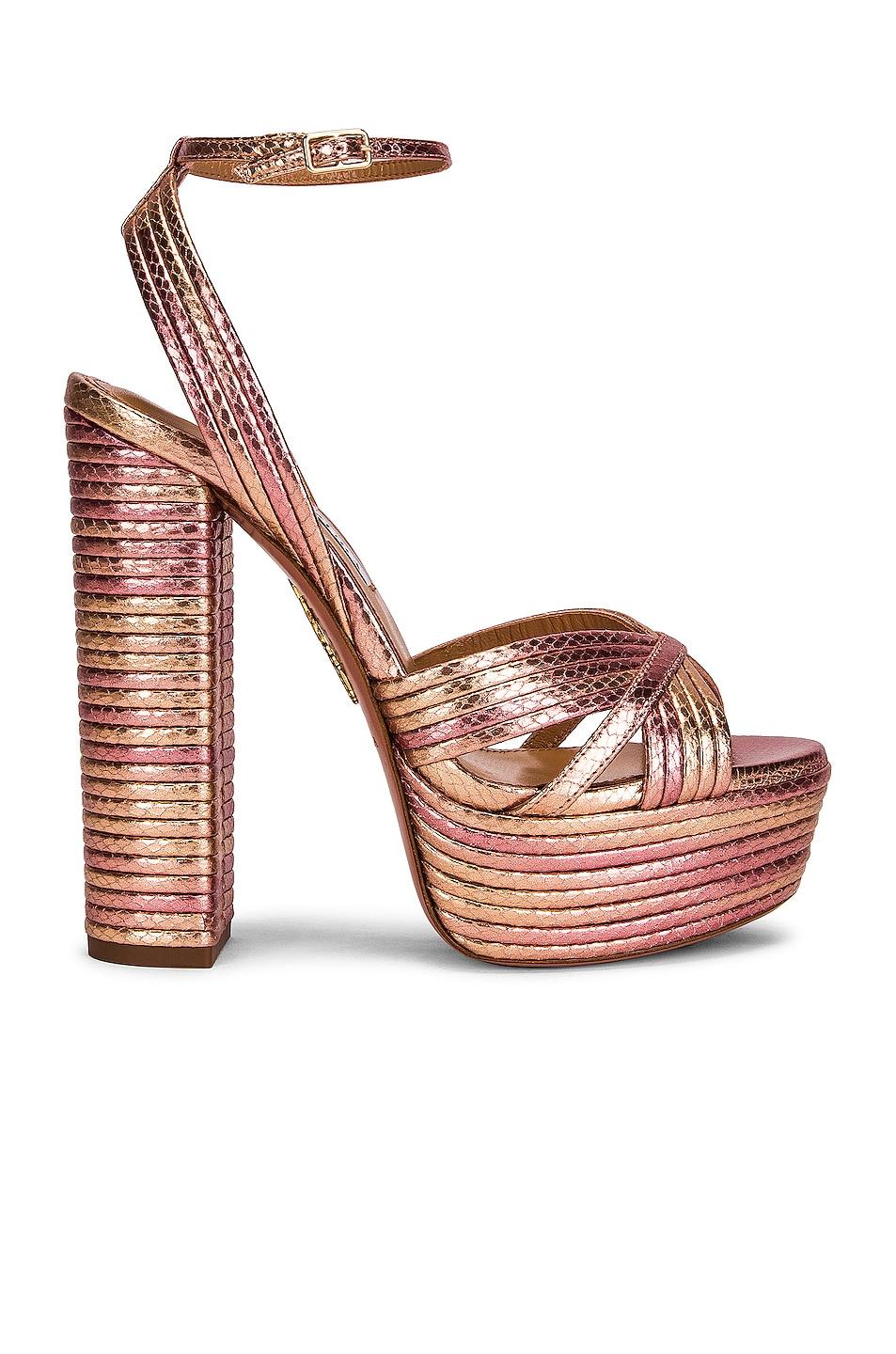 Aquazzura Sundance 140 Plateau Sandal in Pink | Lyst