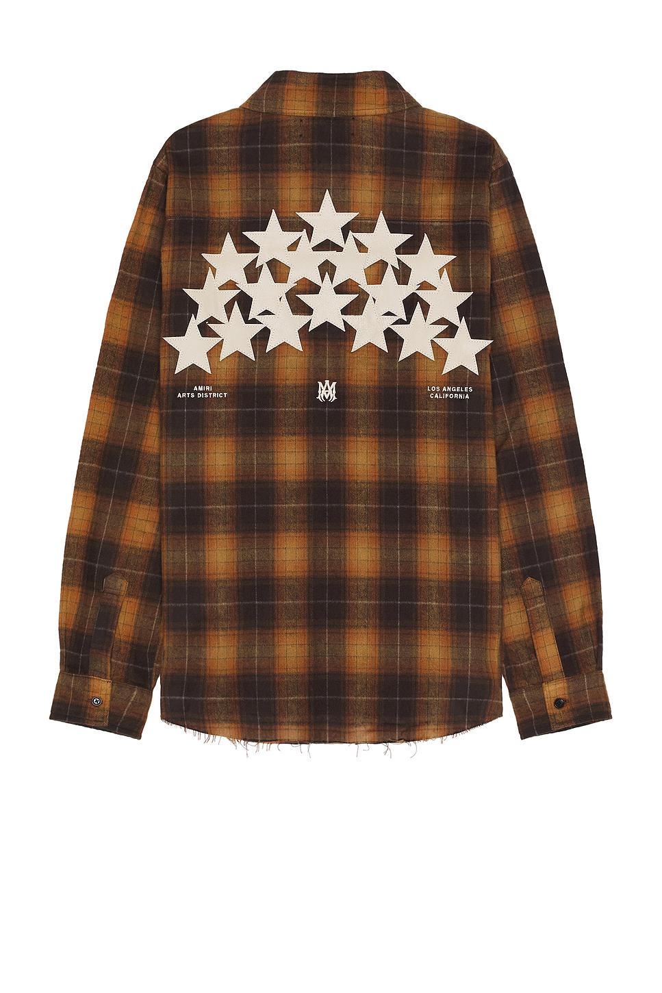 Amiri Star Leather Flannel Shirt for Men | Lyst