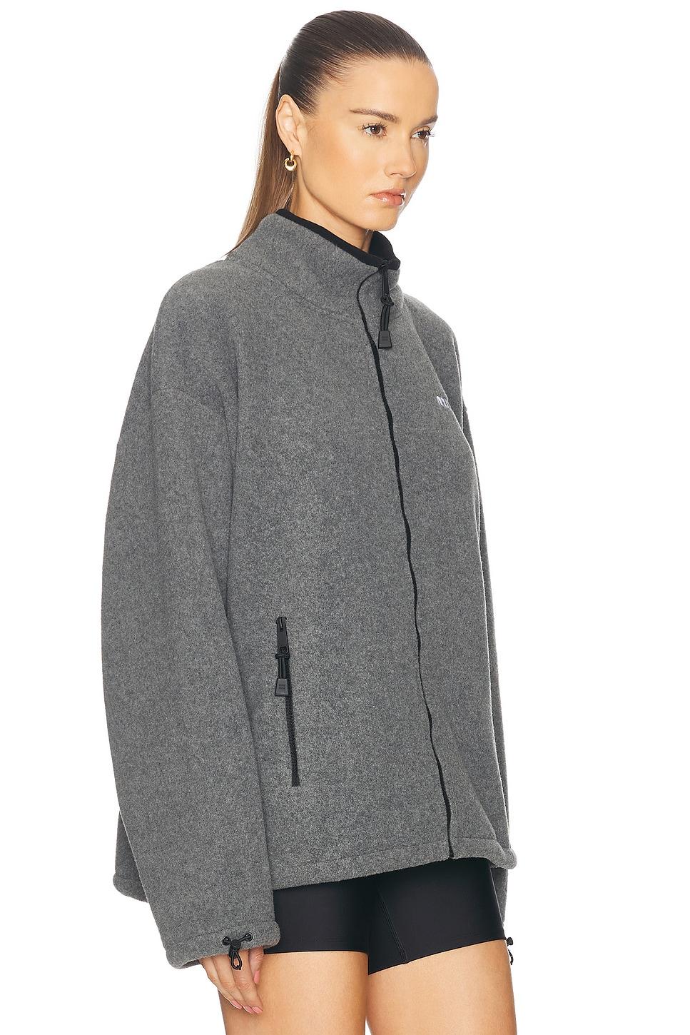 Miu Miu Zip Up Jacket in Gray | Lyst