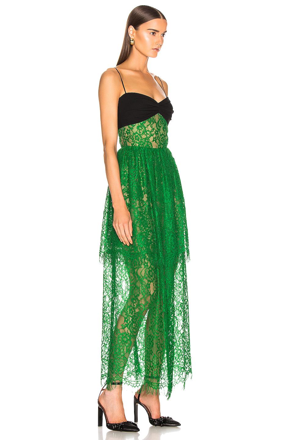 green and black maxi dress