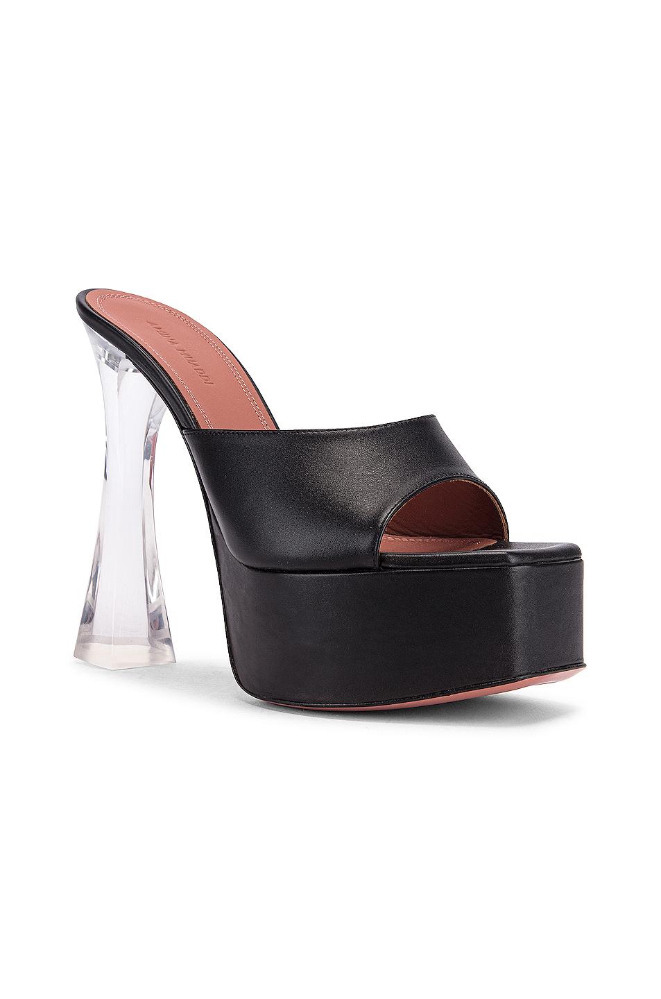 AMINA MUADDI Leather Dalida Glass Sandals in Black - Save 10% - Lyst