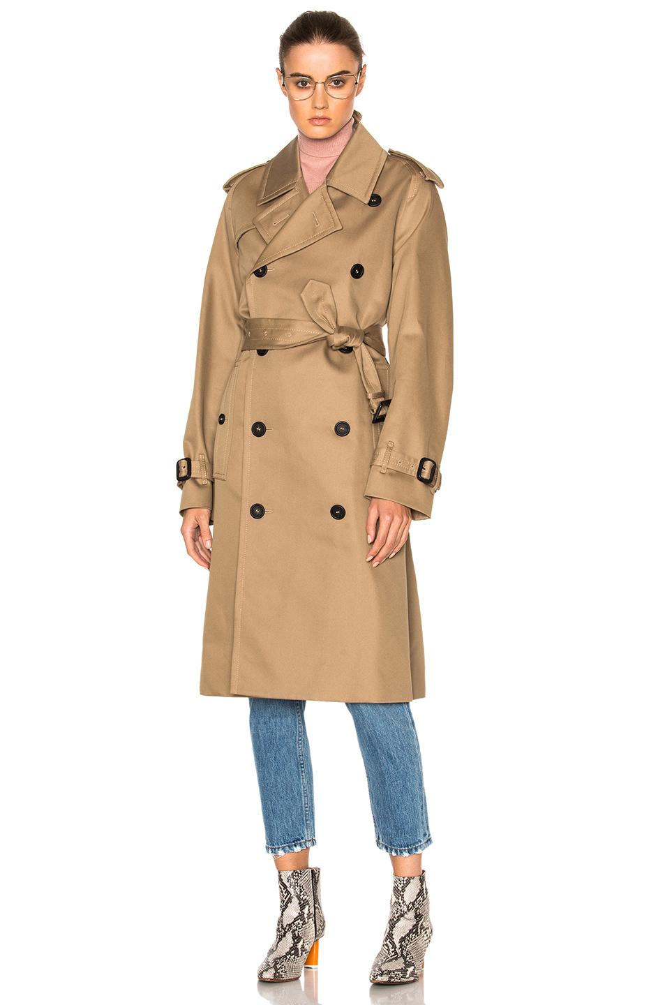Burberry Cotton Gabardine Trench Coat in Brown - Lyst