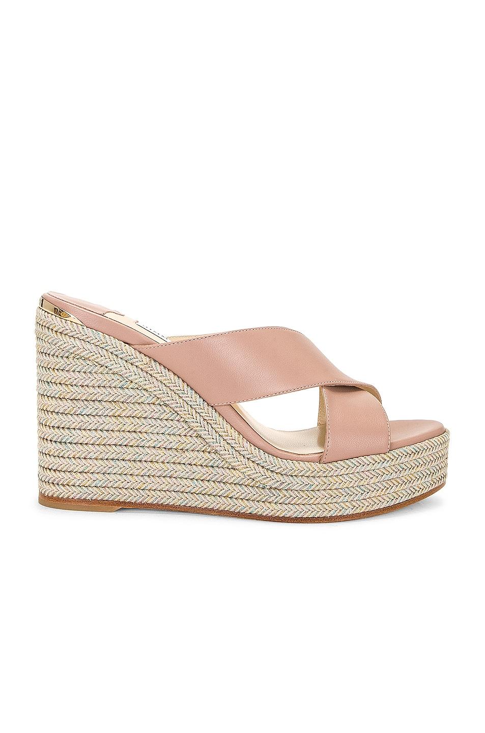 Jimmy Choo Dovina 100 Leather Wedge in Pink | Lyst