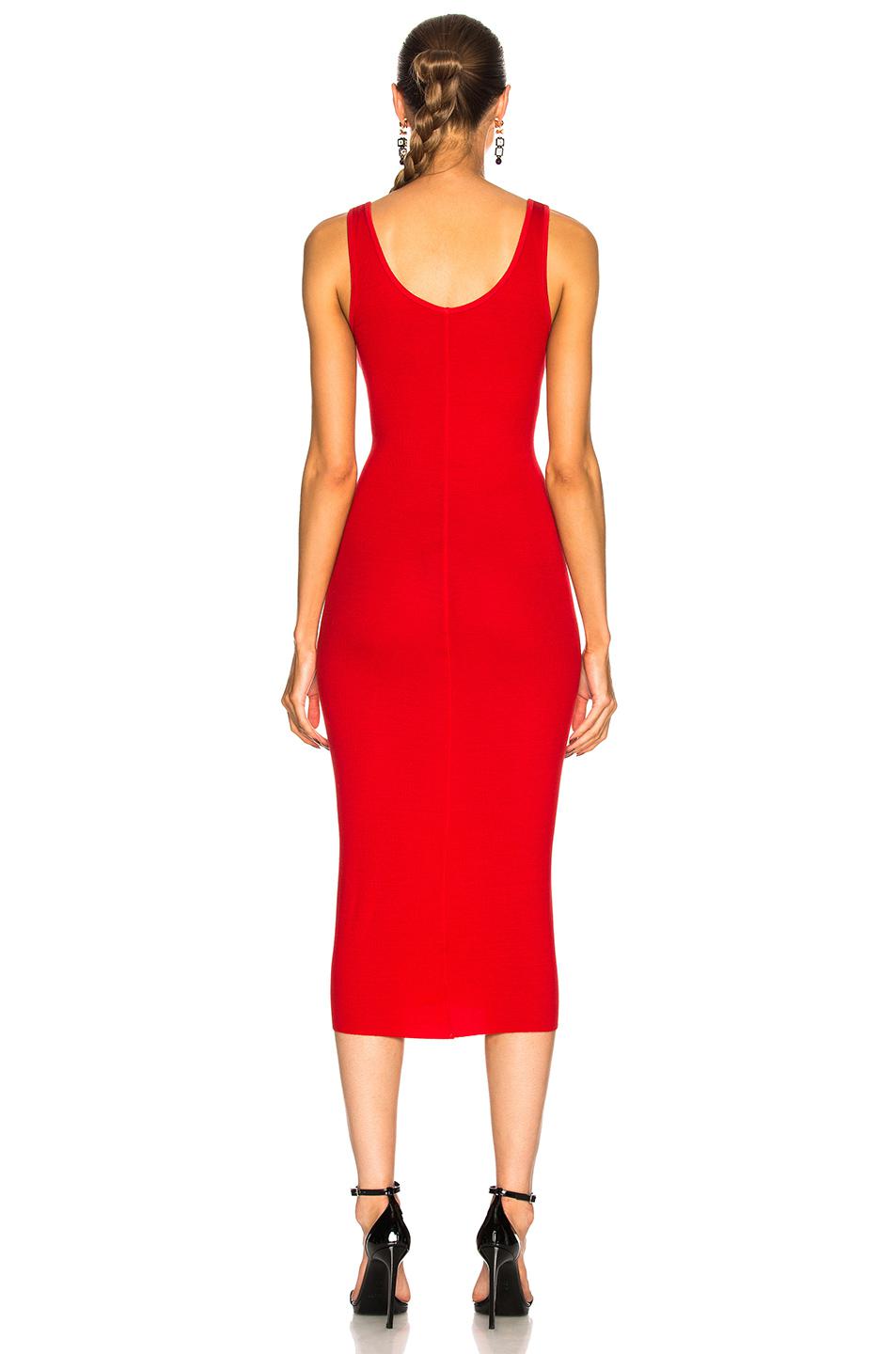 Enza Costa Synthetic Stretch Silk Rib Tank Midi Dress in Red - Lyst
