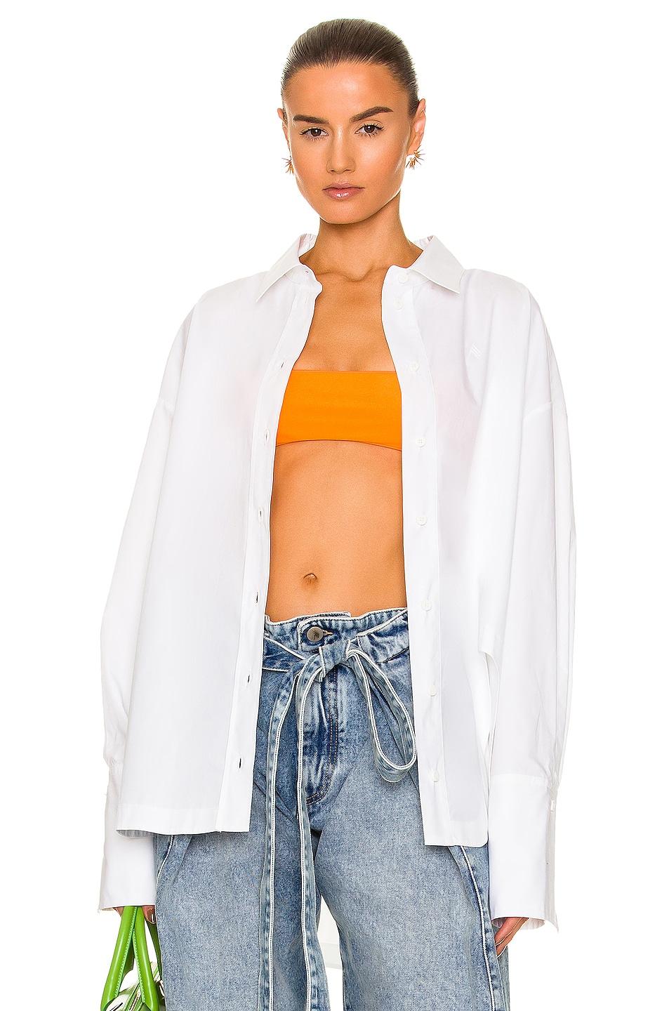 The Attico Cotton Diana Shirt in White 
