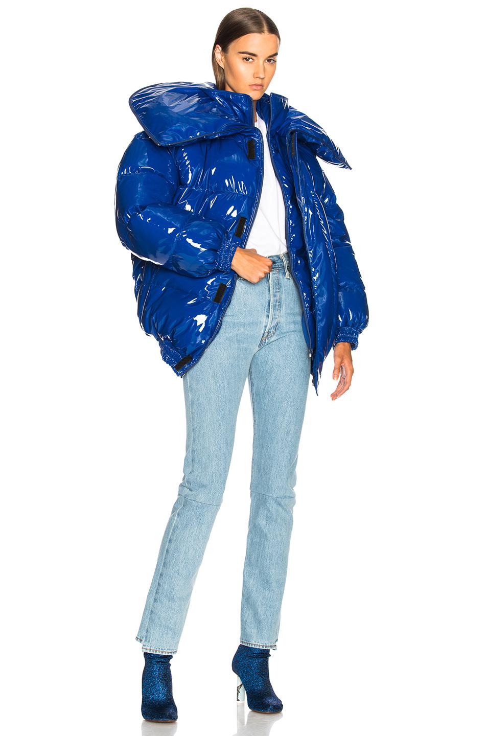 Vetements Puffer Jacket in Blue - Lyst