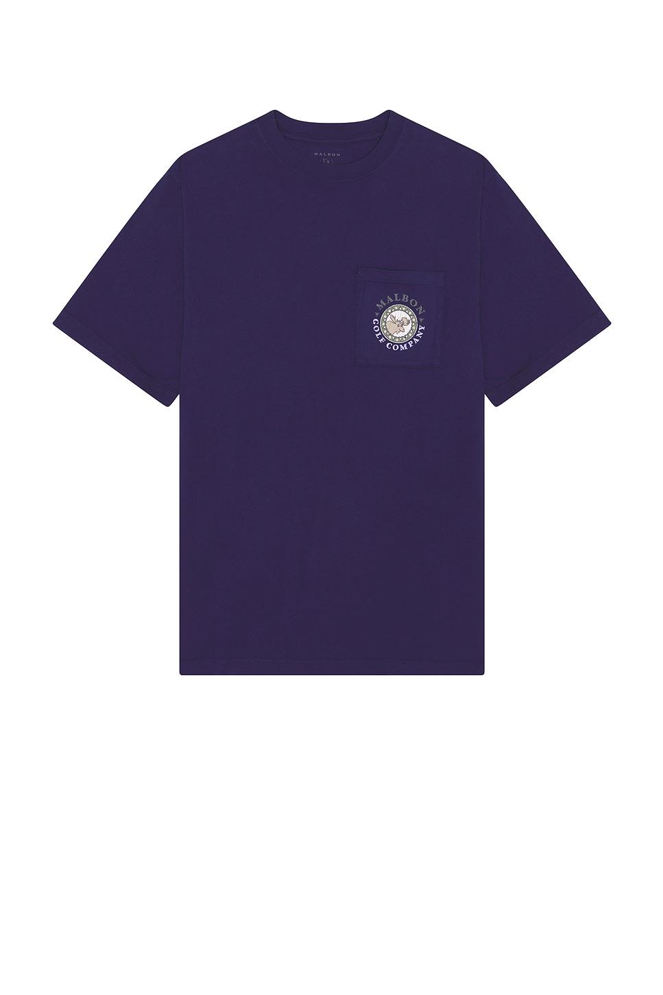 【MALBON GOLF】Moose Pocket Round Short Sleeve T-Shirt ■MAN Malbon Golf Moose Pocket Tee in Navy | REVOLVE