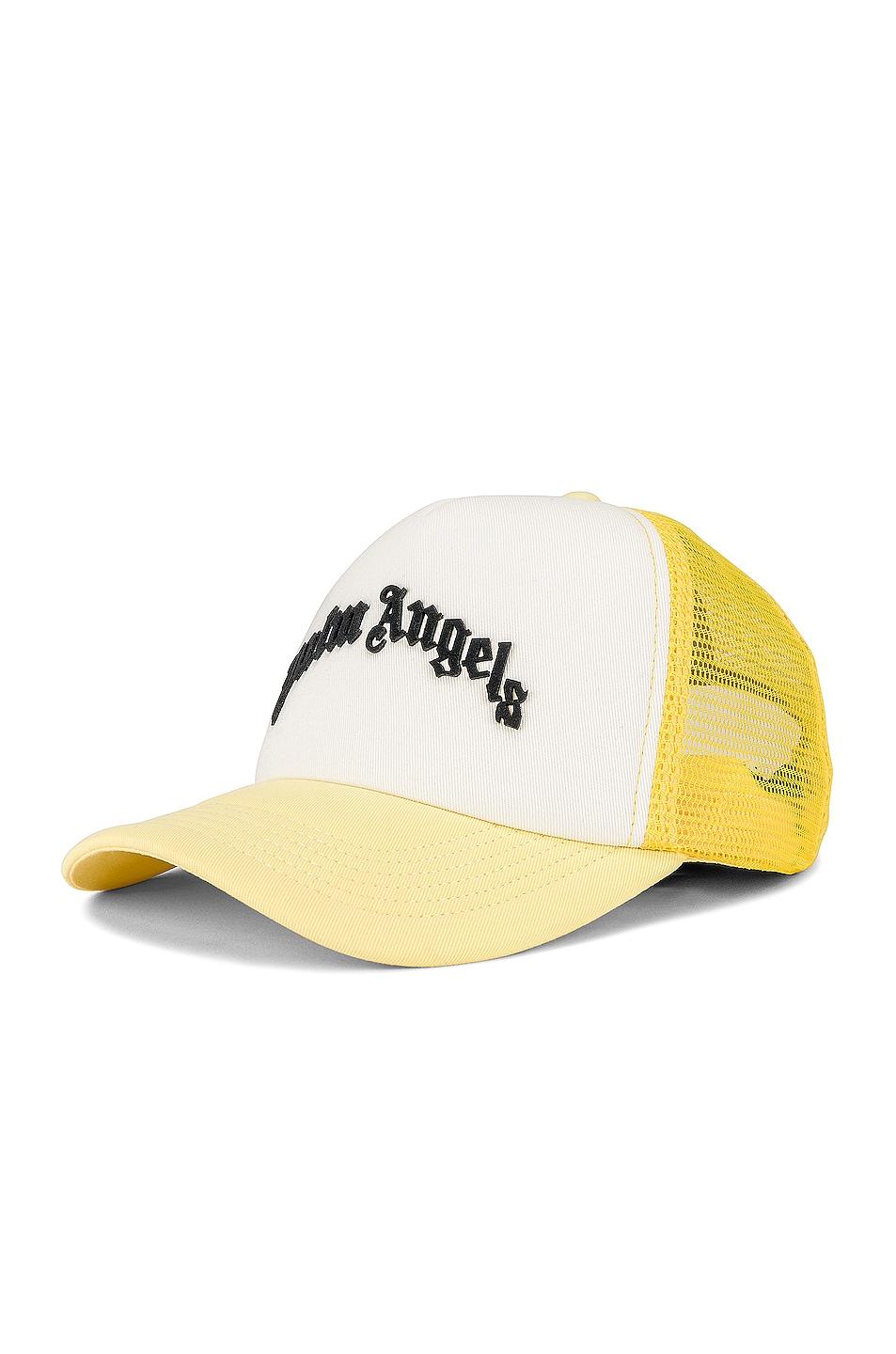 Palm Angels Men's Curved Logo Trucker Hat - Yellow - Hats