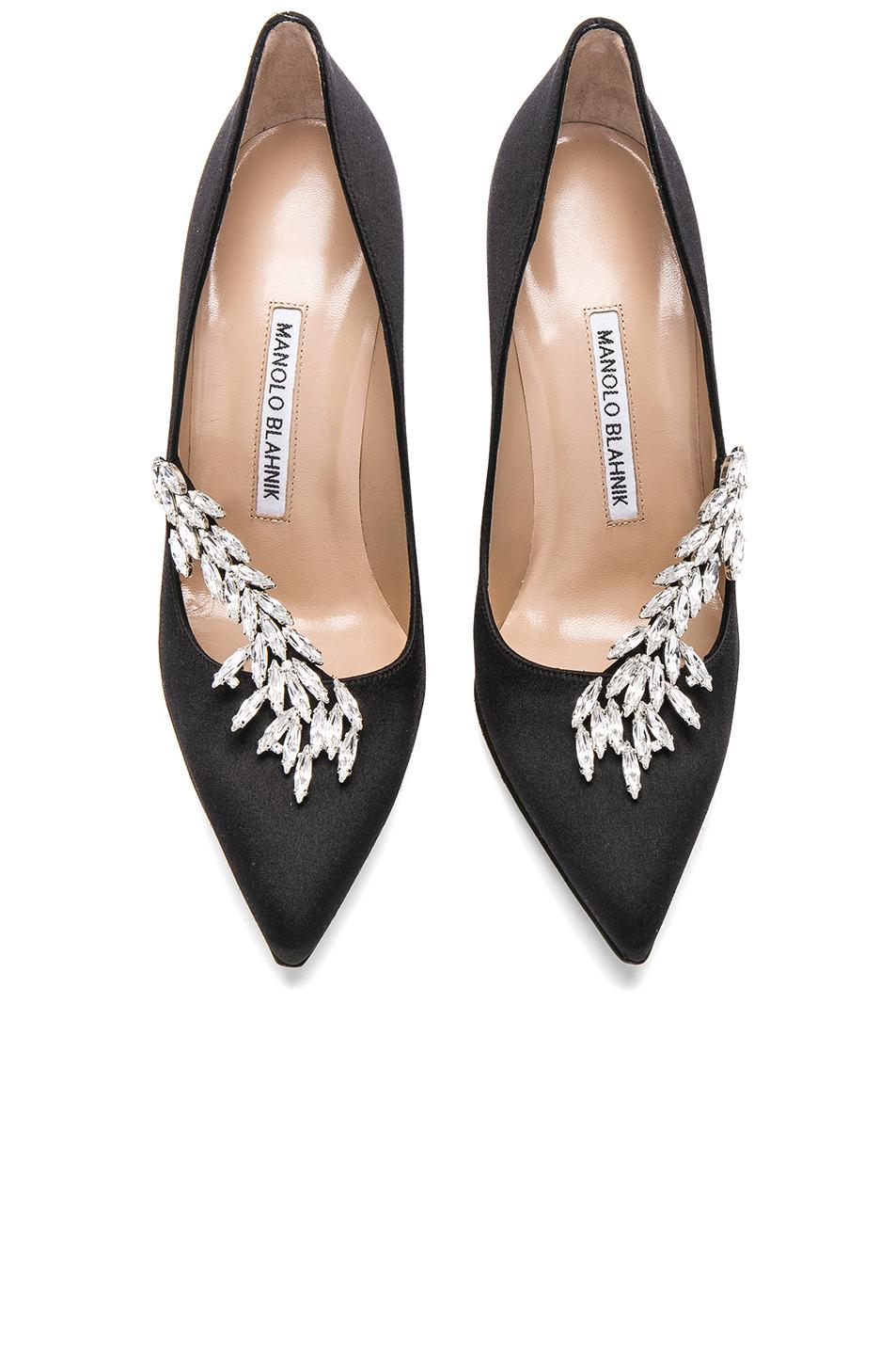 Manolo Blahnik Satin Nadira Heels in Black - Lyst