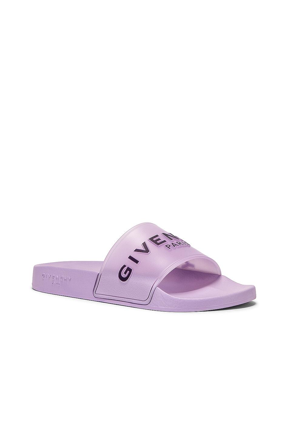 Givenchy Logo Flat Slides in Purple | Lyst UK