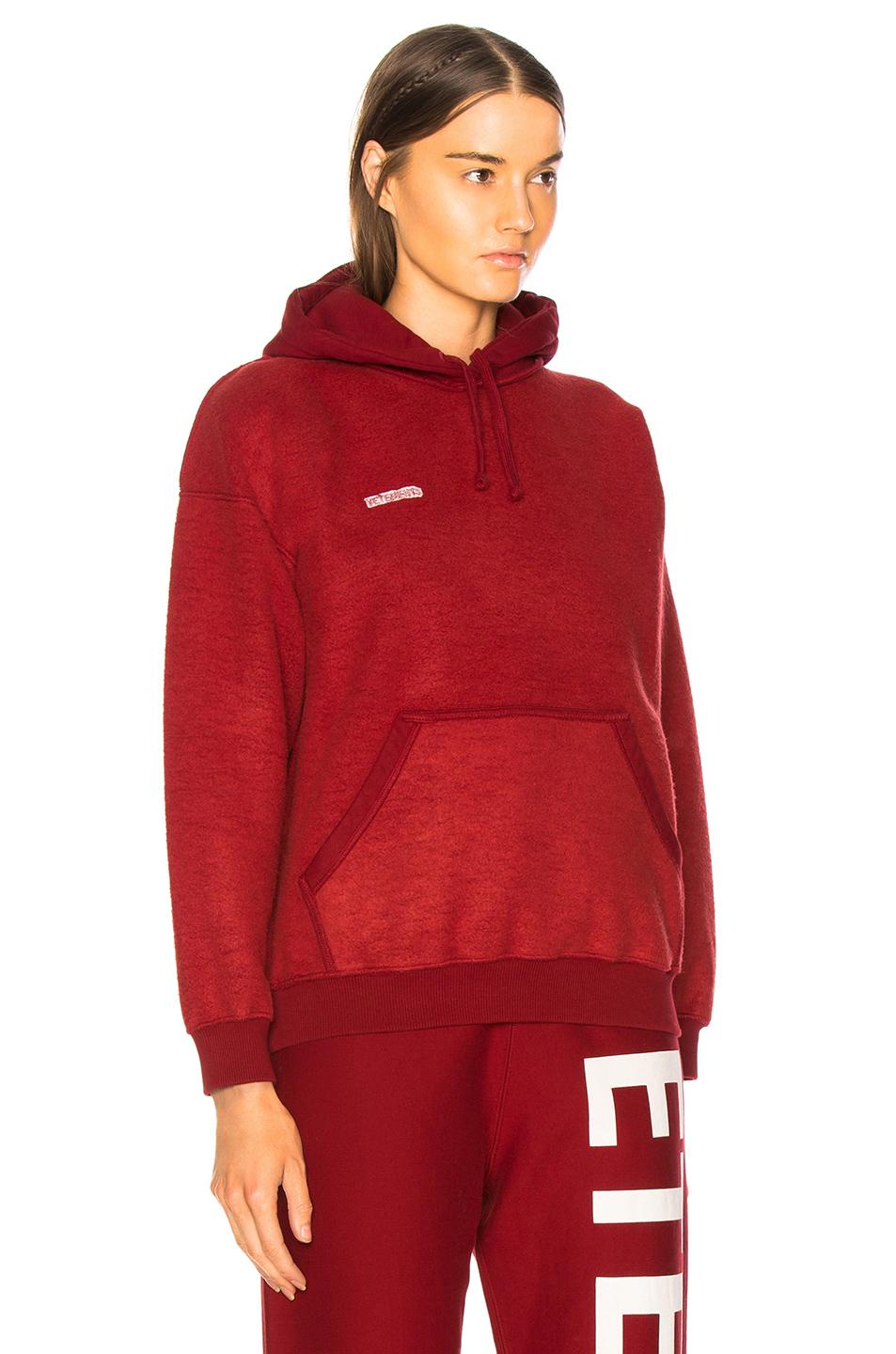 Vetements Cotton Inside Out Hoodie Red | Lyst