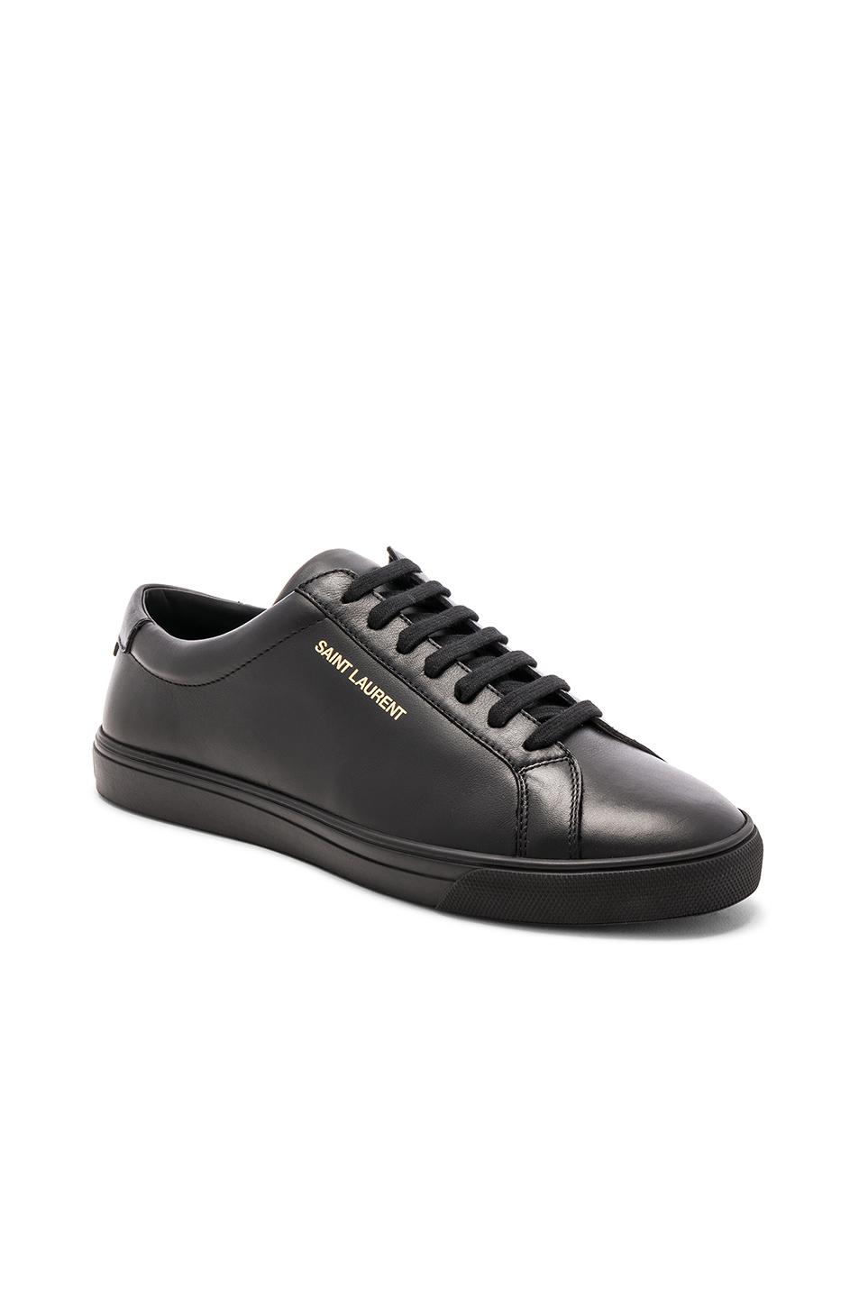 Saint Laurent Leather Andy Low Top Sneakers in Black for Men - Lyst