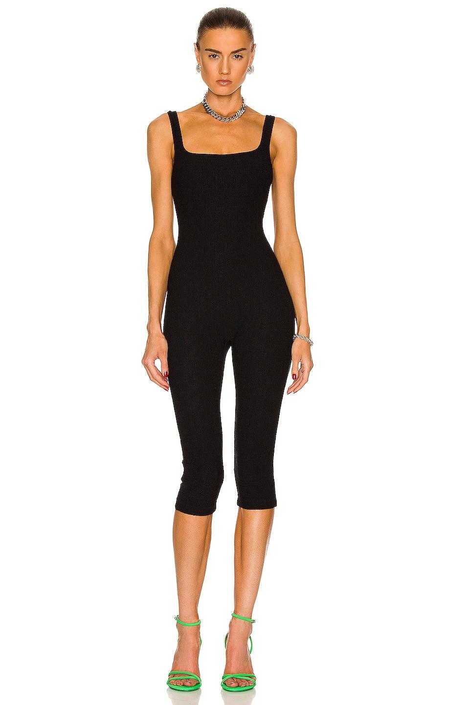 T By Alexander Wang Square Neck Catsuit in Black | Lyst