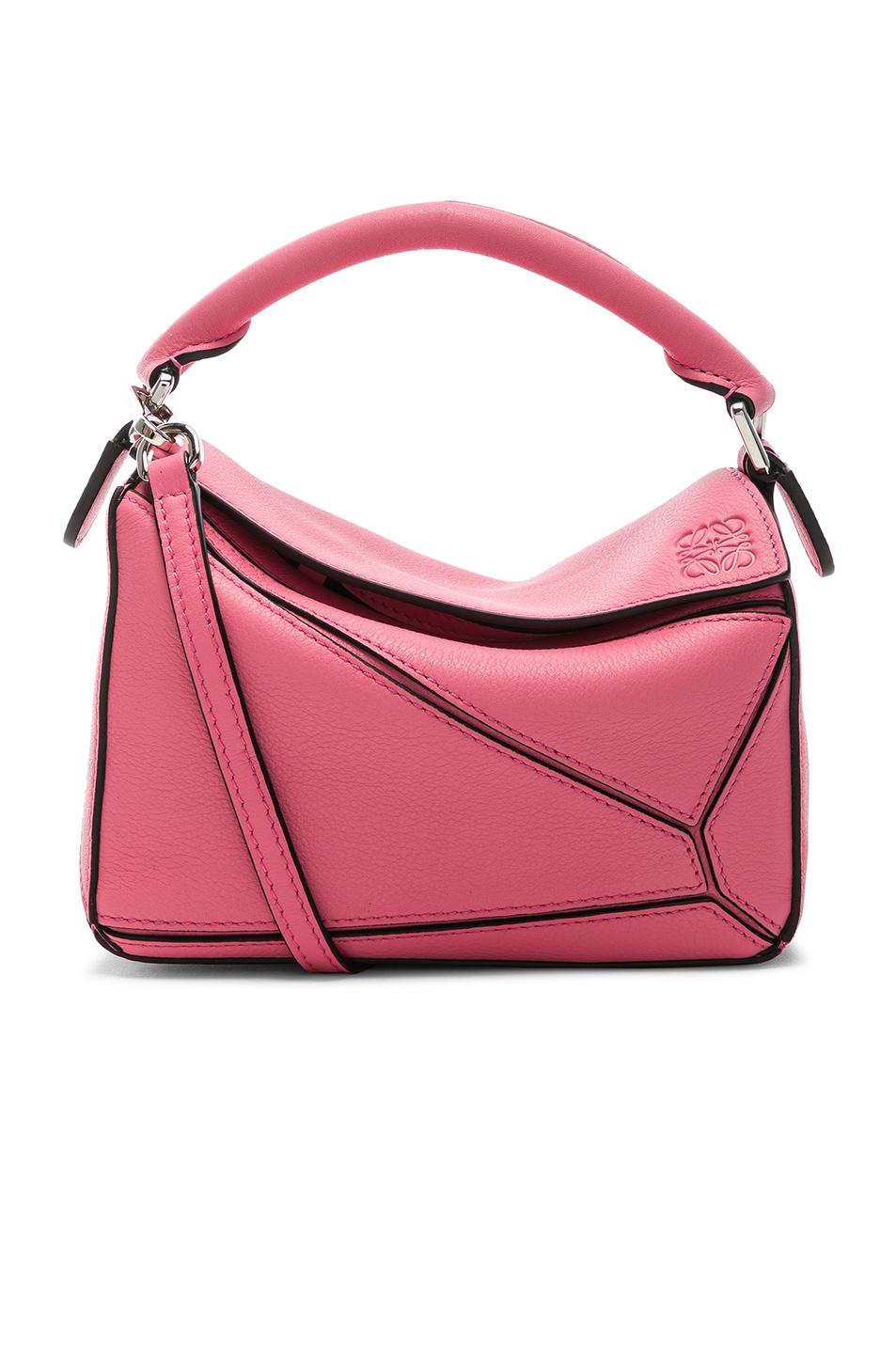 Loewe Leather Puzzle Mini Bag in Pink - Lyst