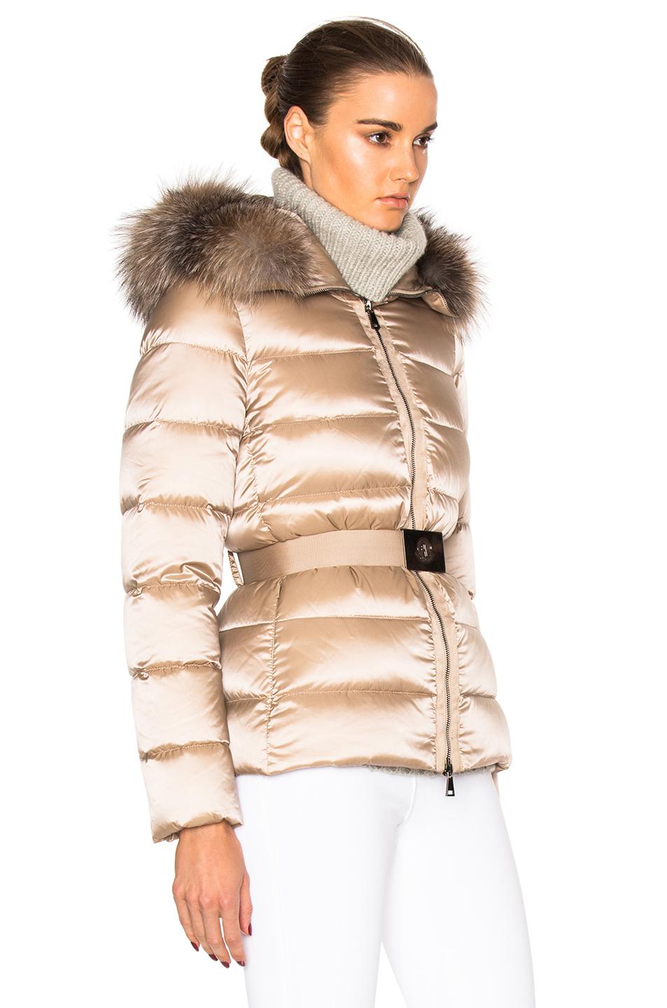 Moncler Synthetic Tatie Giubbotto Jacket With Fox Fur in Taupe (Natural) -  Lyst