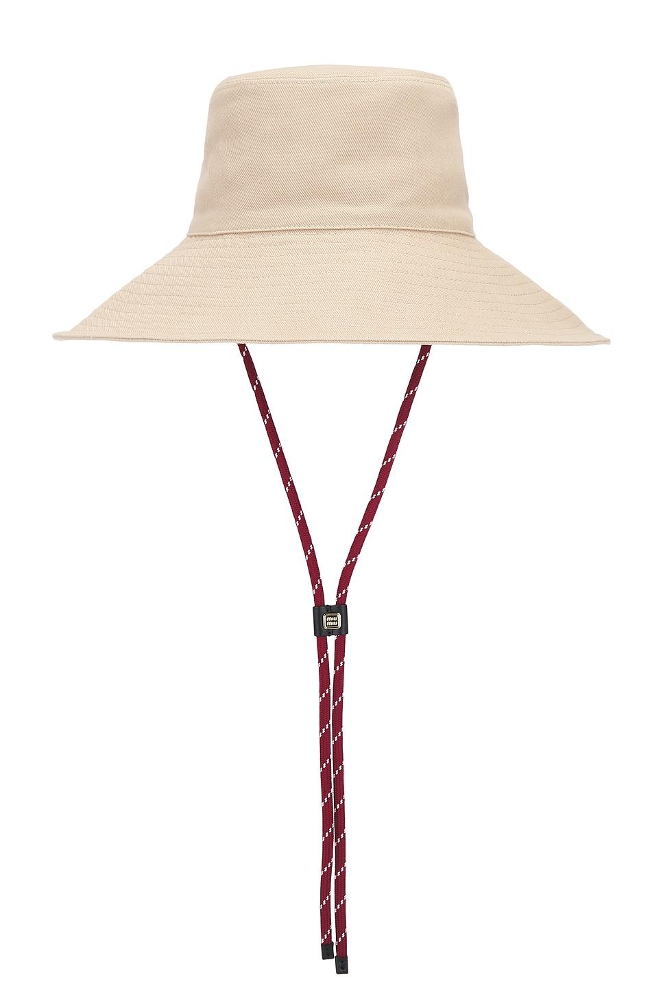Miu Miu Wide Brim Sun Hat in White | Lyst