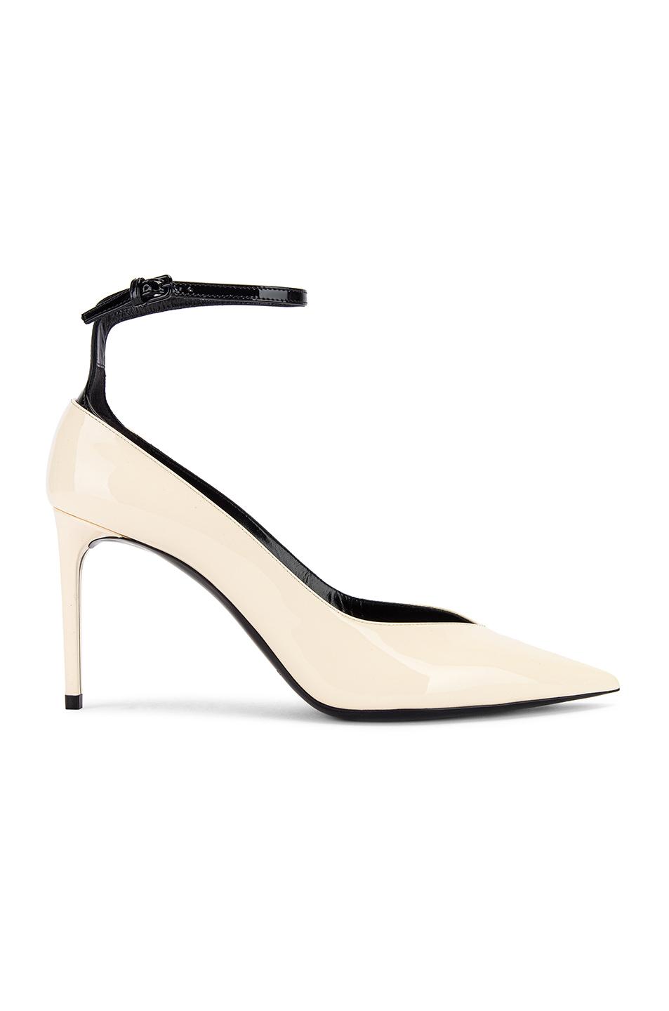 ysl black strap heels