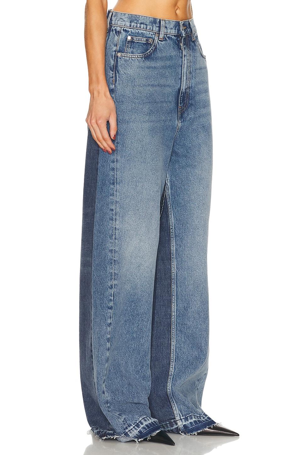 デニム・ジーパン STELLA MCCARTNEY WIDE-LEG JEANS WITH CONTRASTING PANELS Stella McCartney Wide-Leg Jeans With Contrasting Panels in