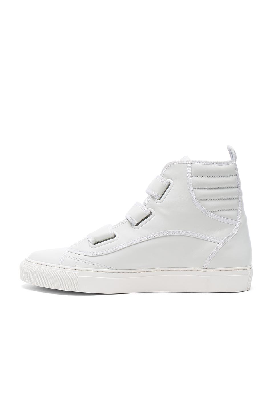 Raf Simons High Top Velcro Sneakers in White | Lyst