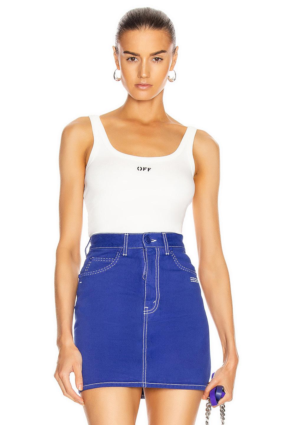 Off-White c/o Virgil Abloh Cotton Tank Top in White - Lyst