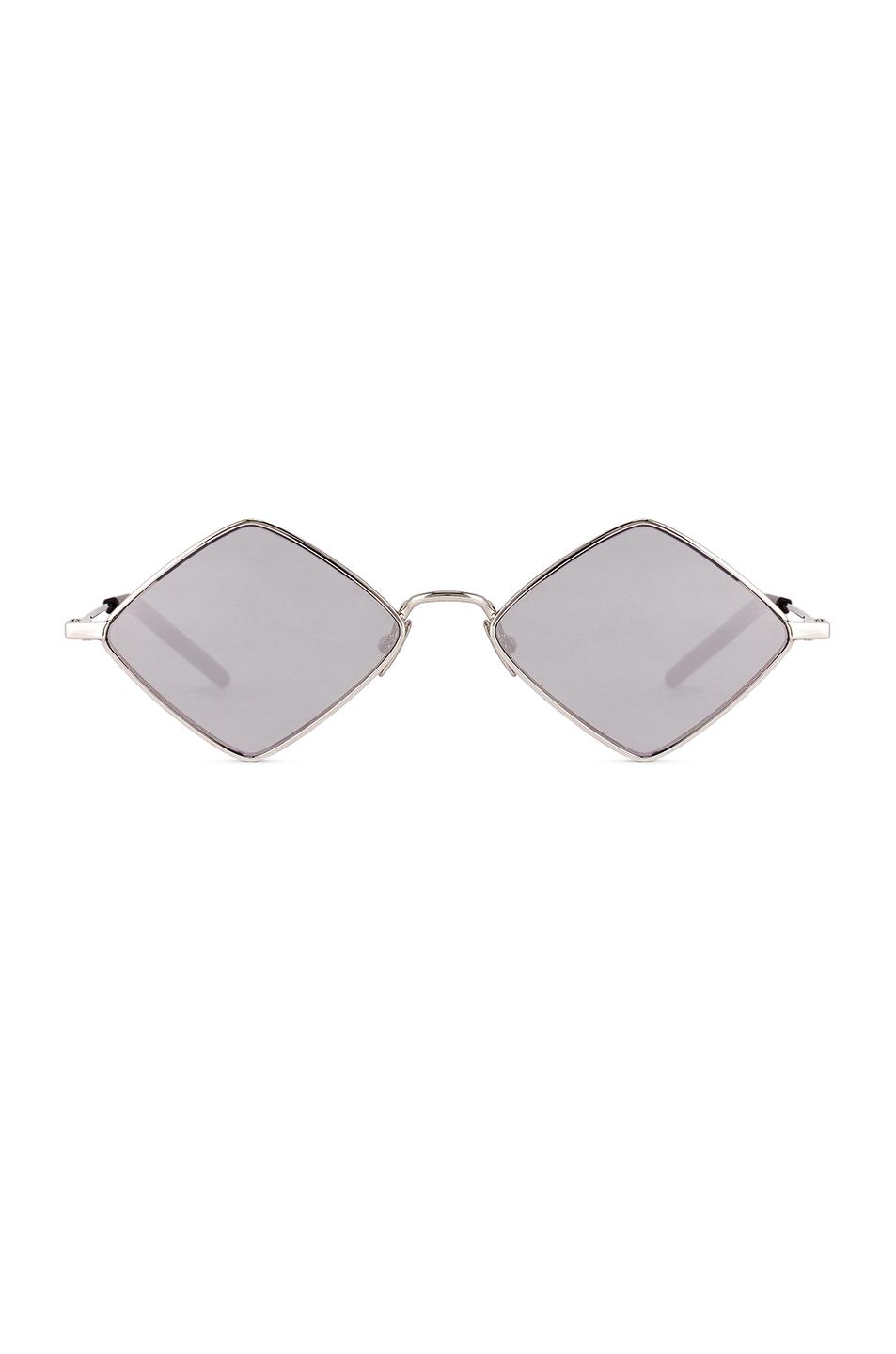 Saint Laurent New Wave Sl 302 Sunglasses In Silver Metal And Grey Lenses in  Shiny Silver (Metallic) | Lyst