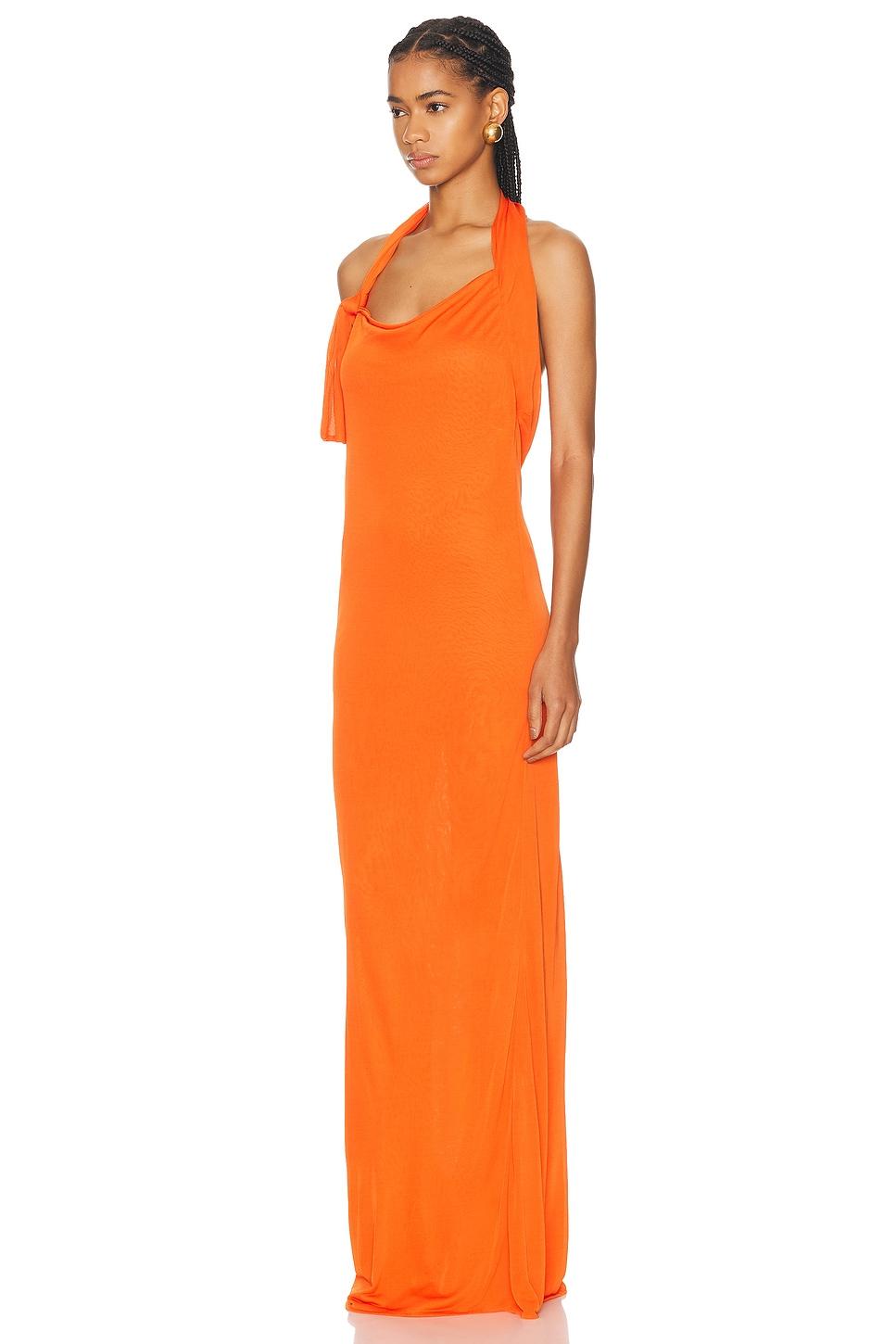 sachin and babi light blue dress SAINT LAURENT Asymmetric tiered silk-satin maxi dress main image 1