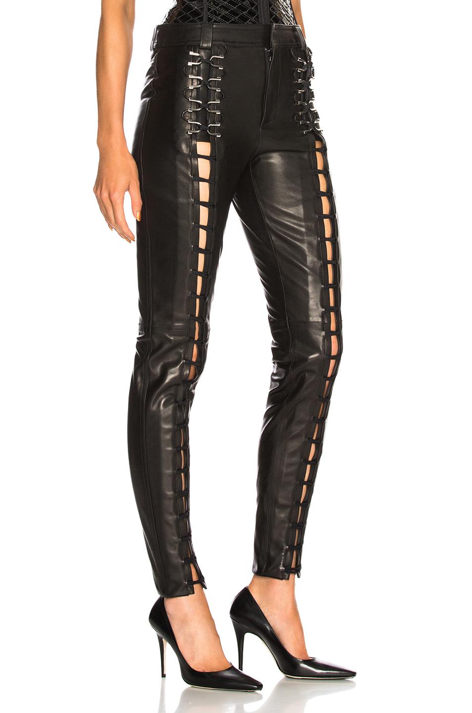 Mugler Leather Lace Up Leggings in 