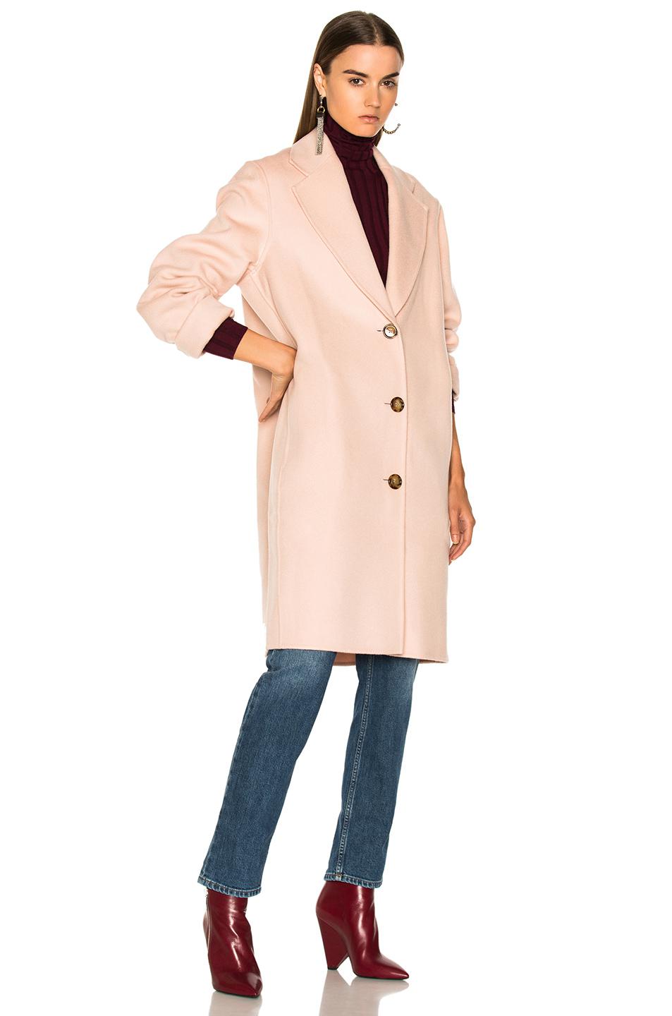 Acne Studios Wool Landi Double Coat in Pale Pink (Pink) - Lyst