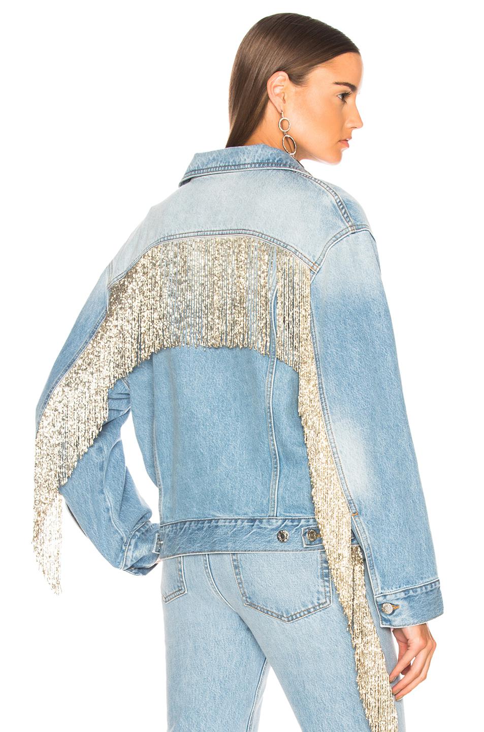 helmut lang fringe denim jacket