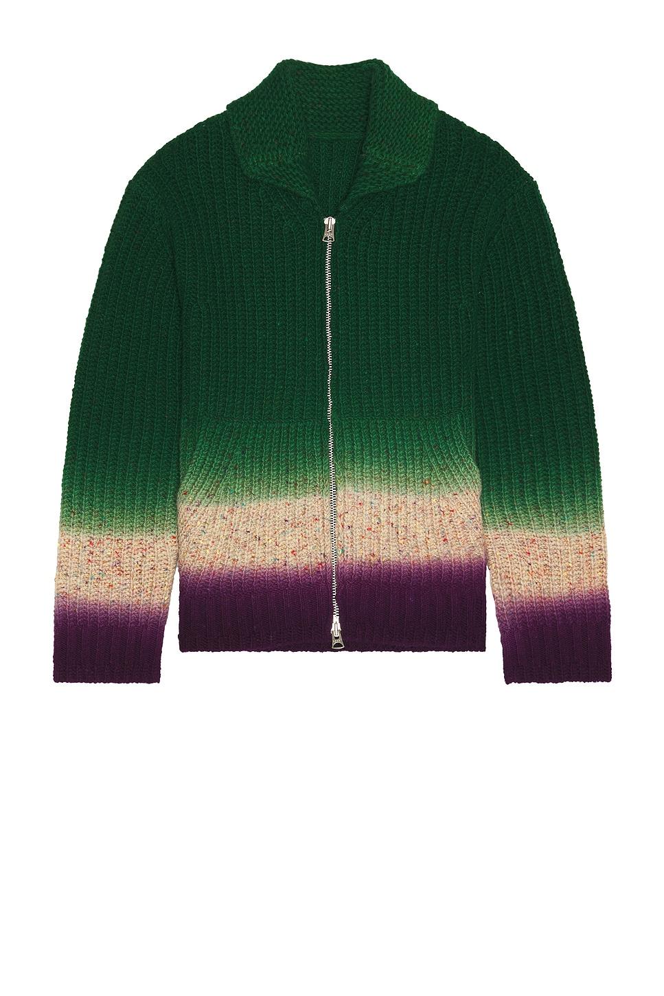 Sacai Garment Dye Wool Knit Cardigan in Green for Men | Lyst