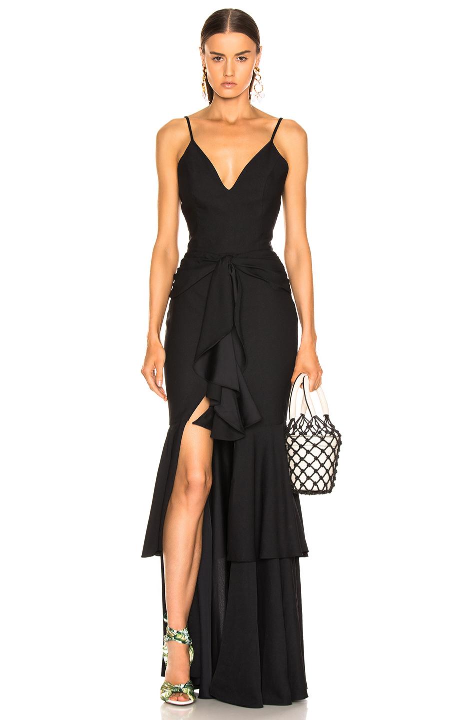 PATBO Bo Ruffle Maxi Dress in Black - Lyst