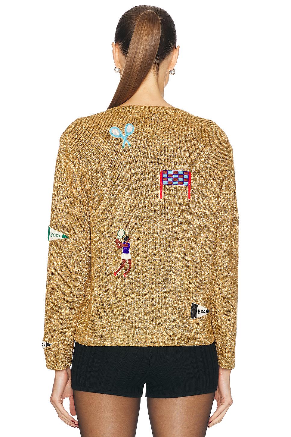 Bode Game Point Cardigan in Metallic Lyst