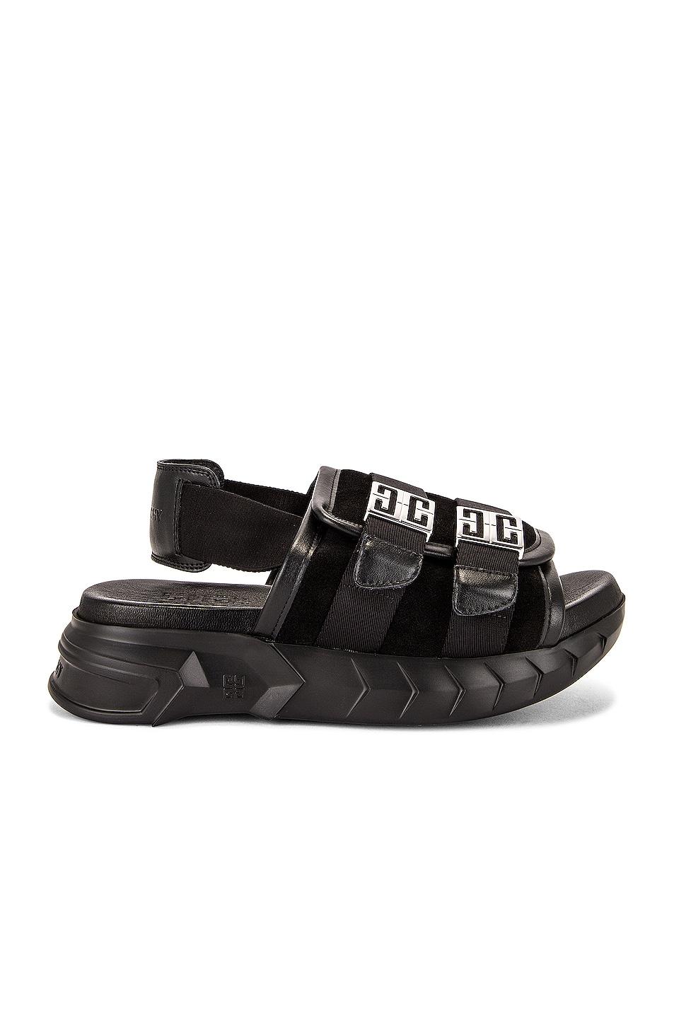 Givenchy Suede Marshmallow Slingback Sandals in Black | Lyst