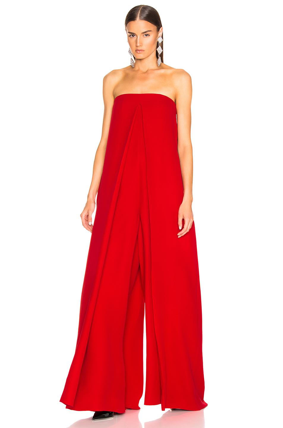 Valentino Cady Couture Strapless Jumpsuit in Red | Lyst