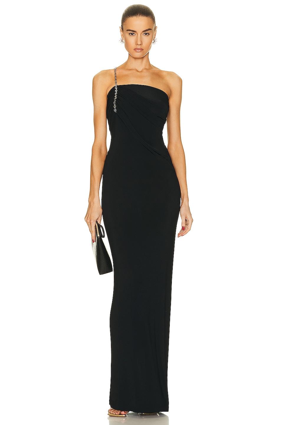 Givenchy Asymmetric Draped Bustier Gown in Black | Lyst