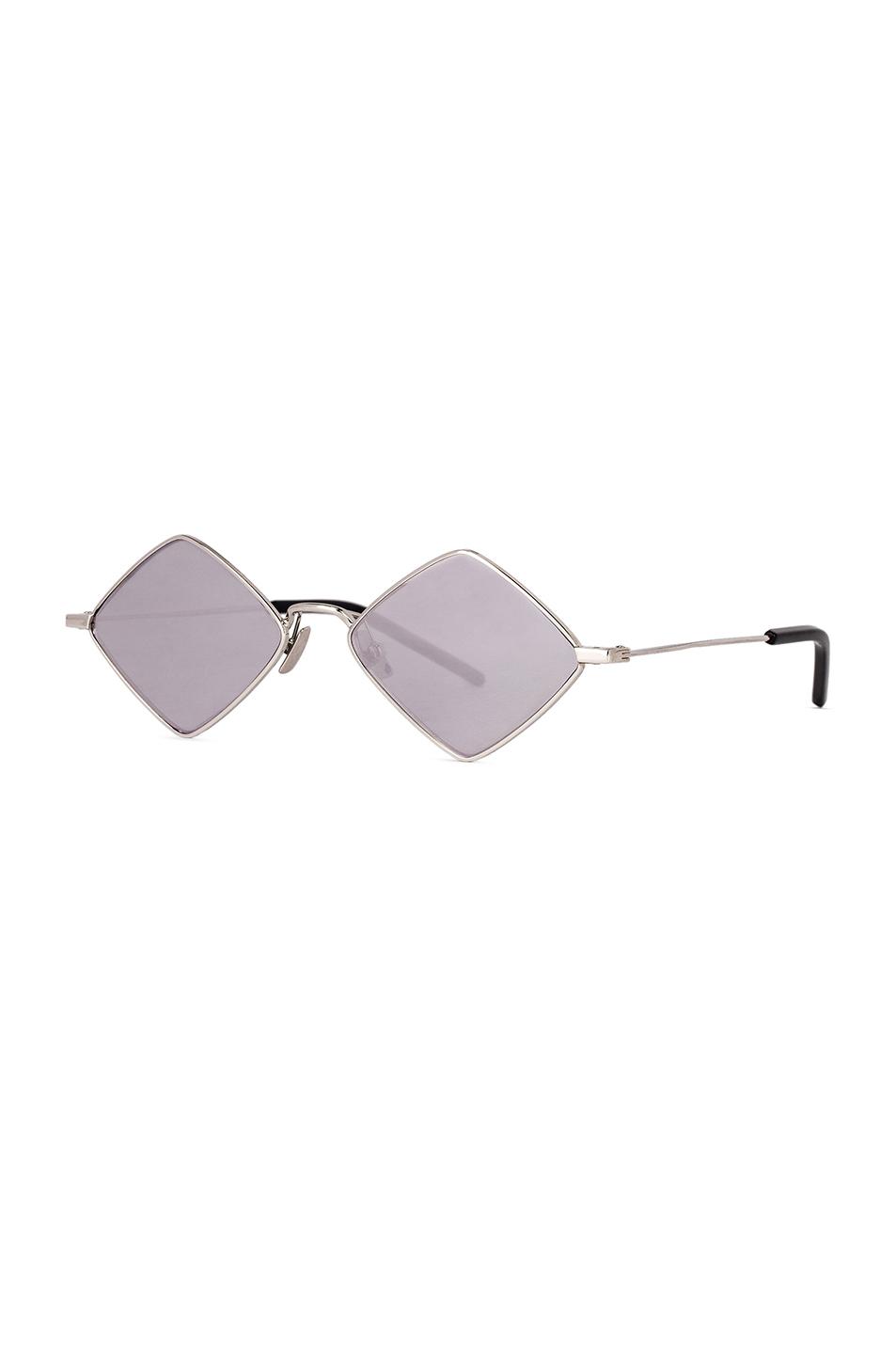 Saint Laurent New Wave Sl 302 Sunglasses In Silver Metal And Grey Lenses in  Shiny Silver (Metallic) | Lyst