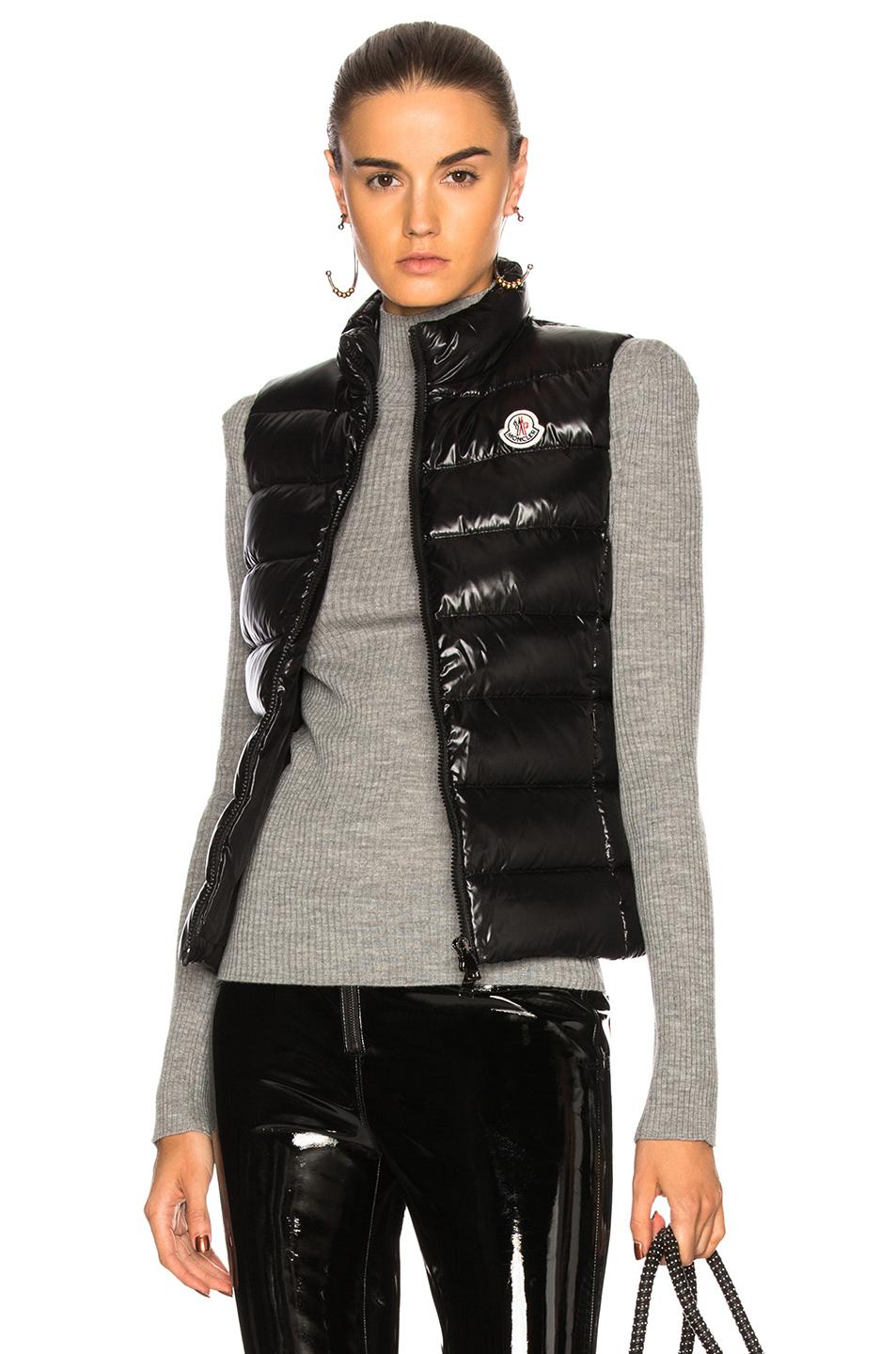 Moncler Synthetic Ghany Quilted Vest in Black Lyst