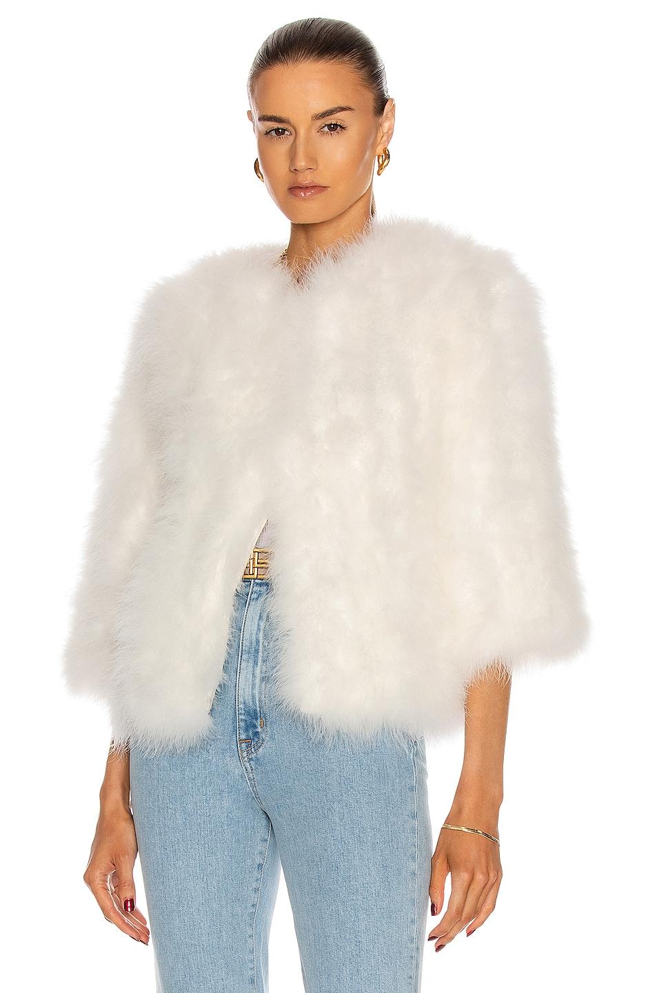 white feather jacket