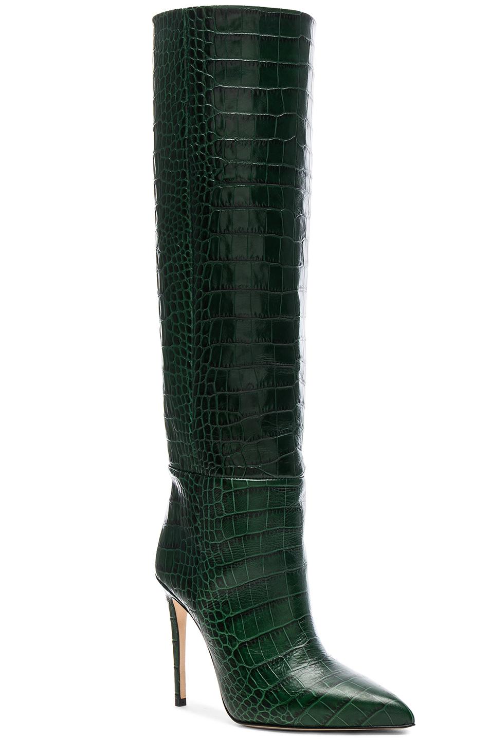 nikitta croc embossed knee high boot