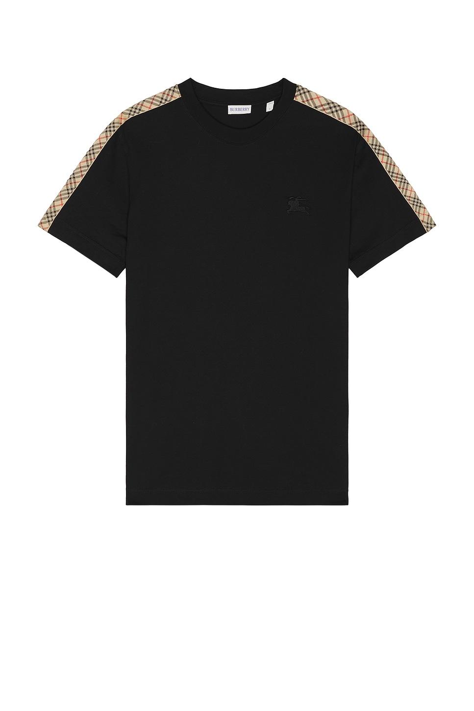 Tシャツ・カットソー Burberry Check Tape T-Shirt Burberry Check Tape T-Shirt in Black for Men | Lyst