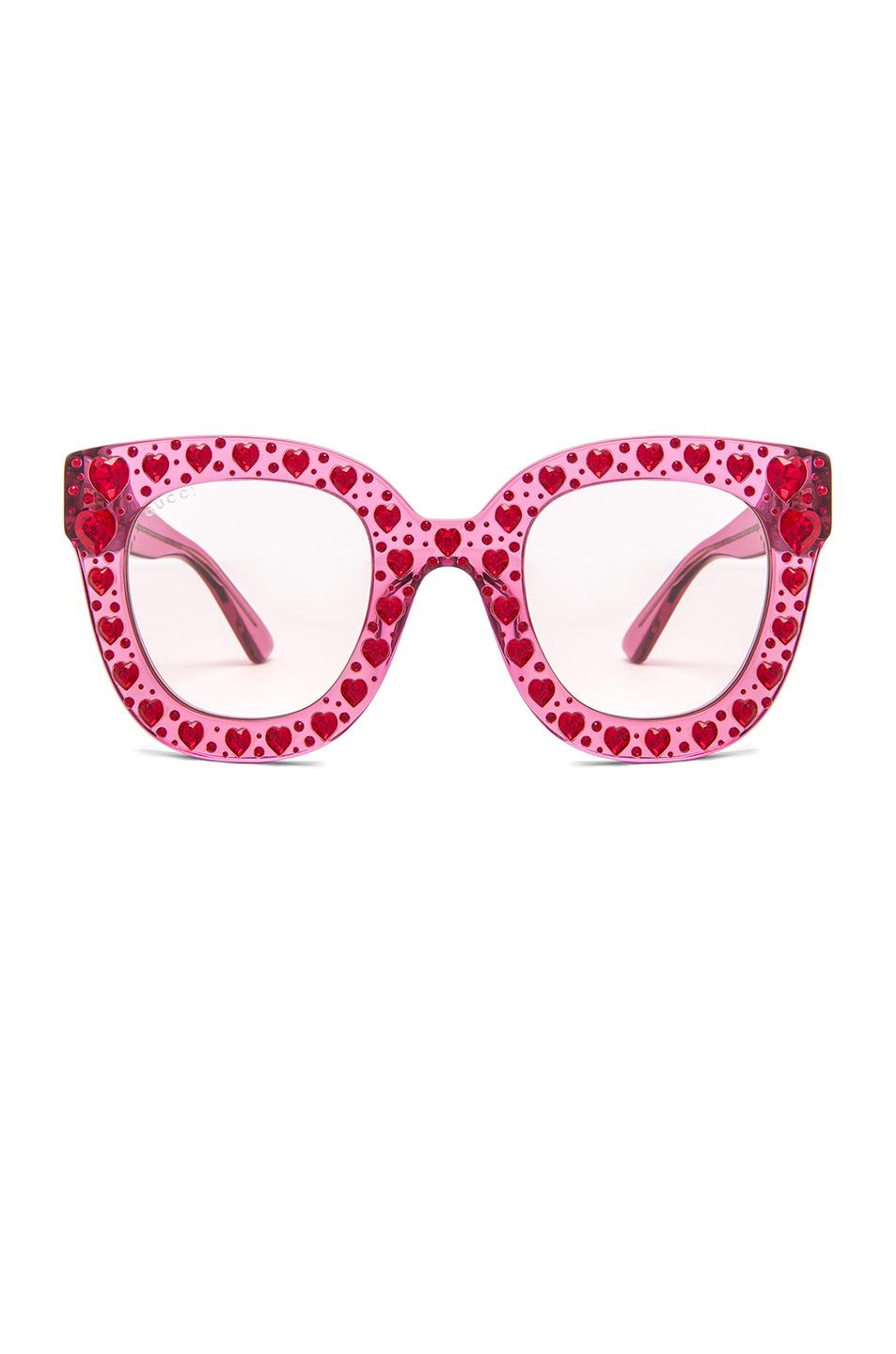gucci pink heart sunglasses
