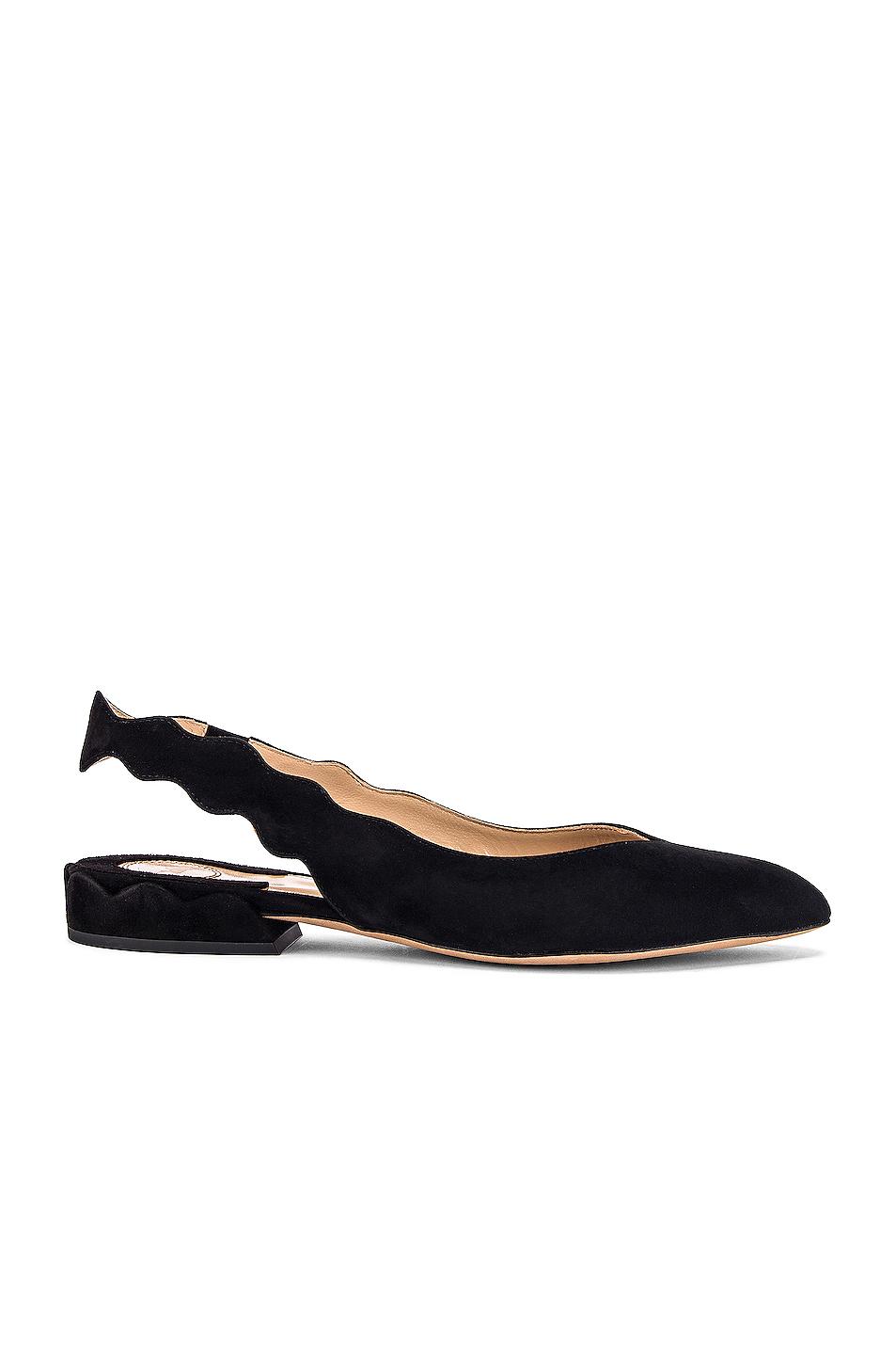 black suede slingback flats