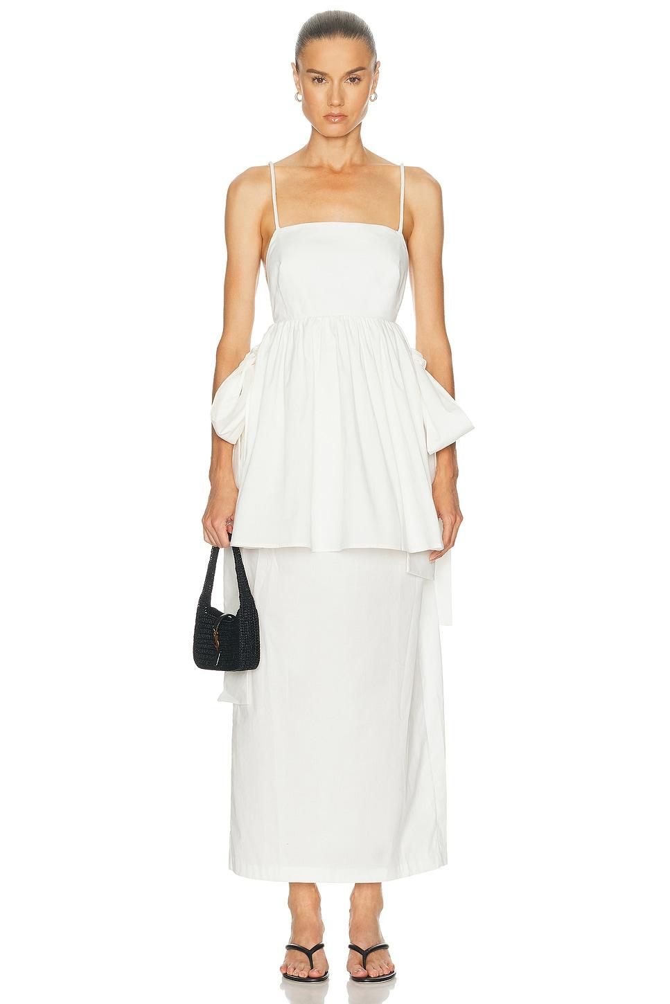 white knee length peplum dress self-portrait - Cream Lace Peplum Midi Dress