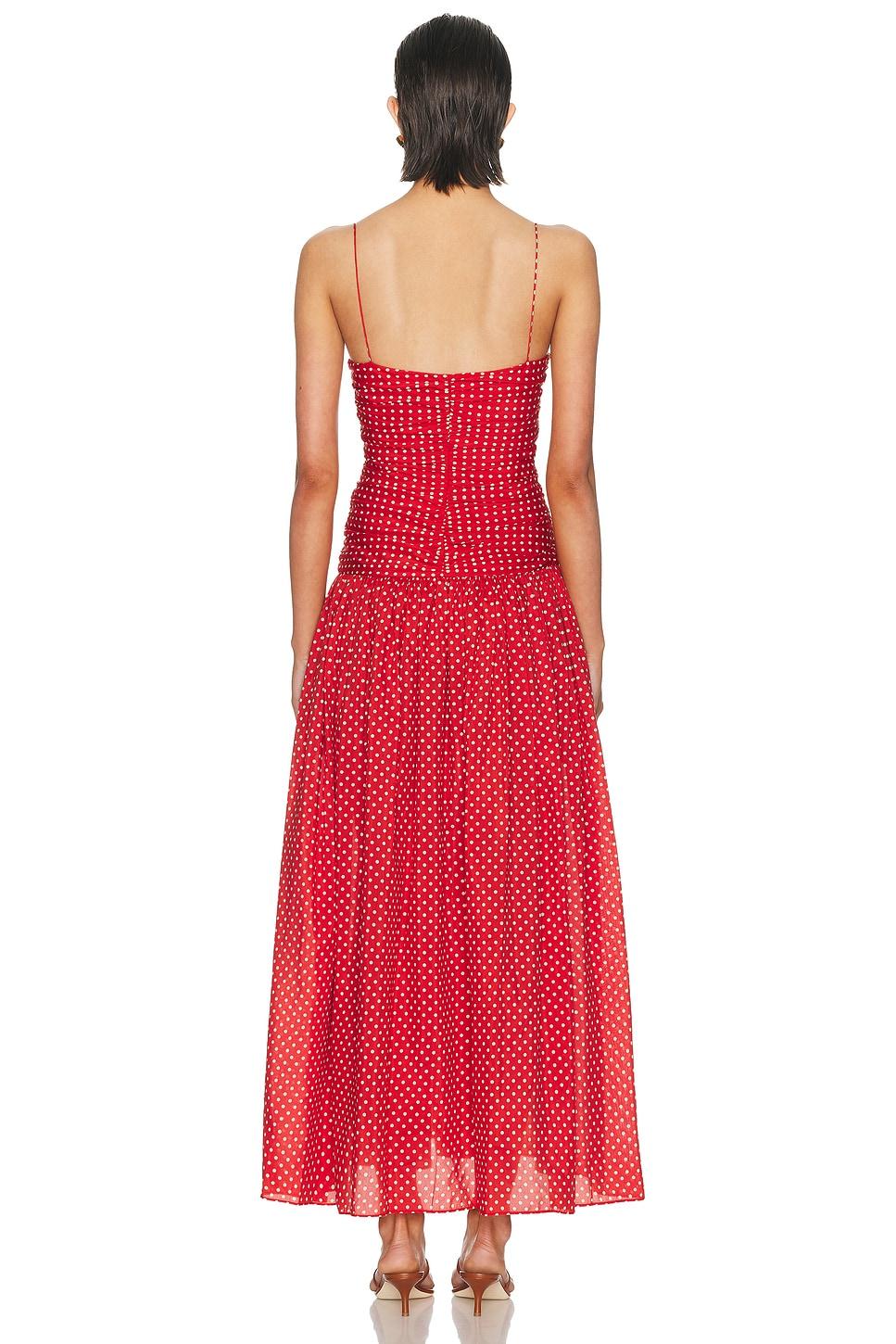 matteau red dress Matteau Shirred Organic Cotton-poplin Mini Dress - Women - Red Dresses
