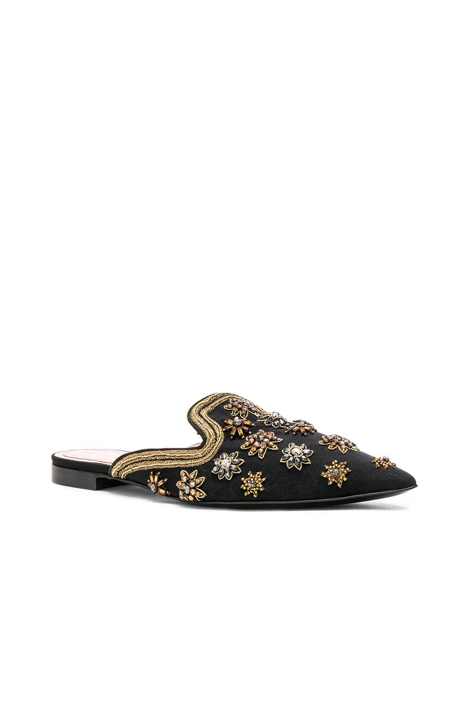 flat embellished mules
