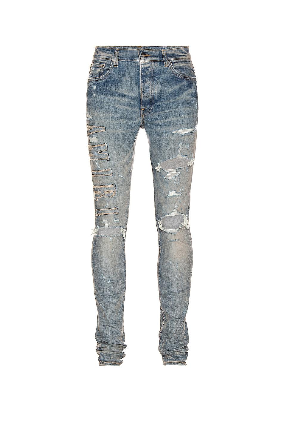 Amiri Cotton Logo Applique Jean in Clay Indigo (Blue) for Men | Lyst