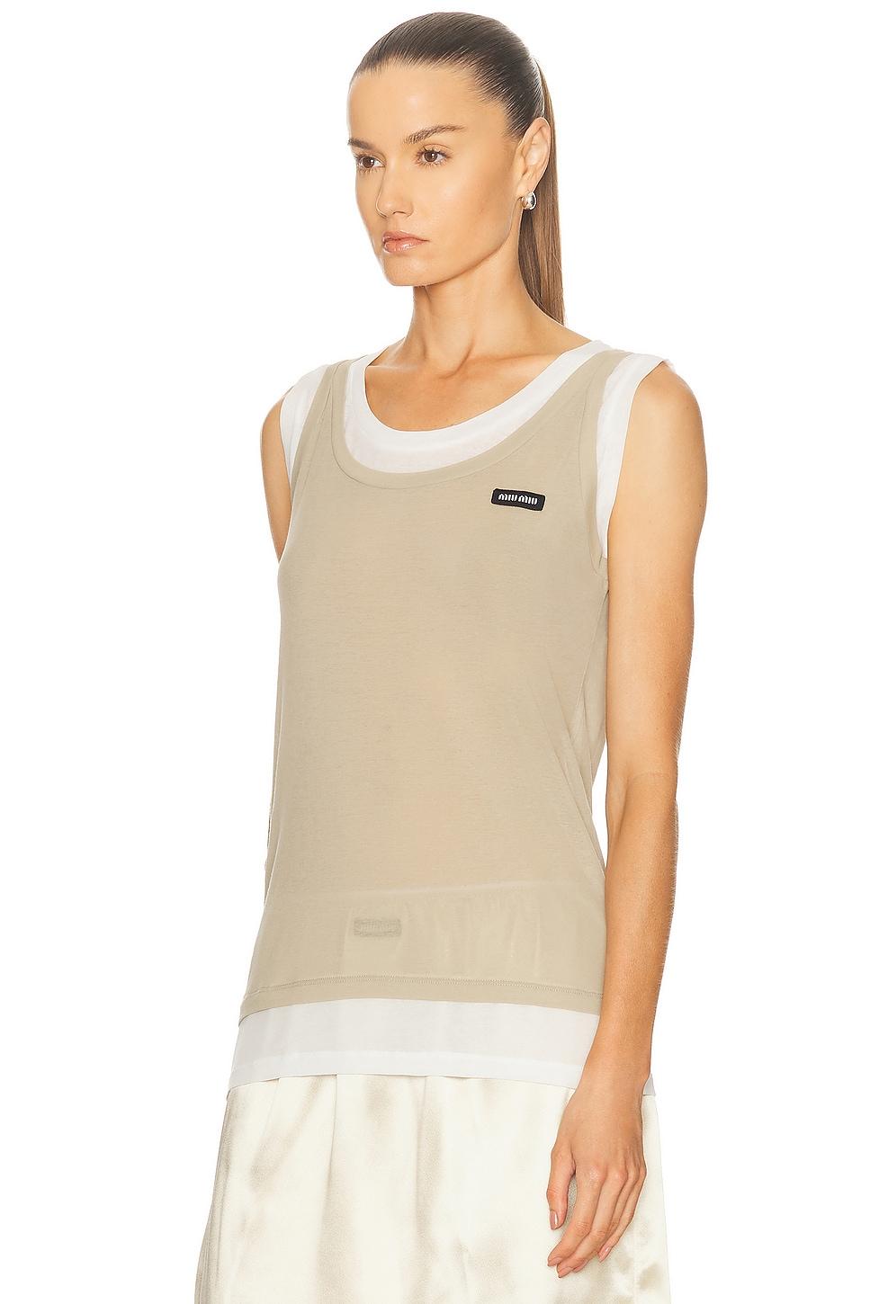 Miu Miu Layered Tank Top in White | Lyst