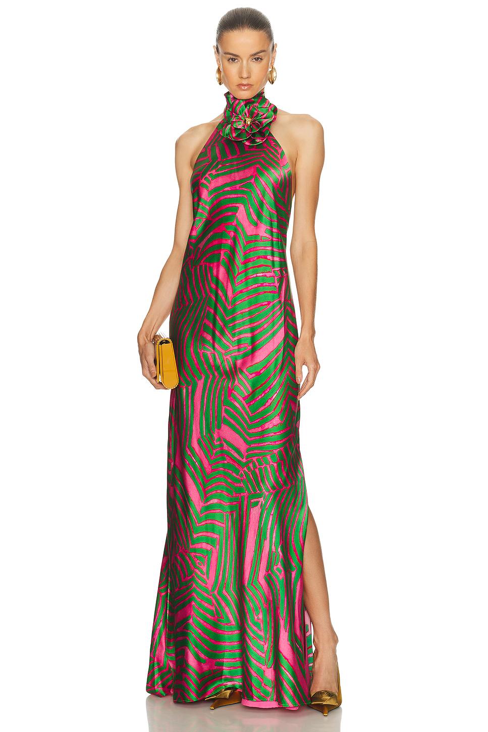 chinese dress ladies Silvia Tcherassi Fiore Striped Twist Tunic Maxi Dress