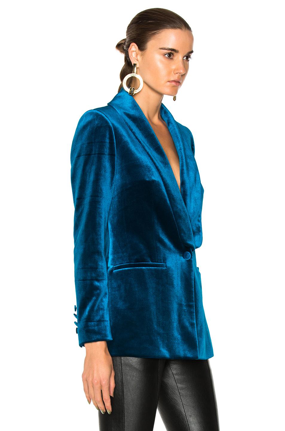 peacock blue blazer